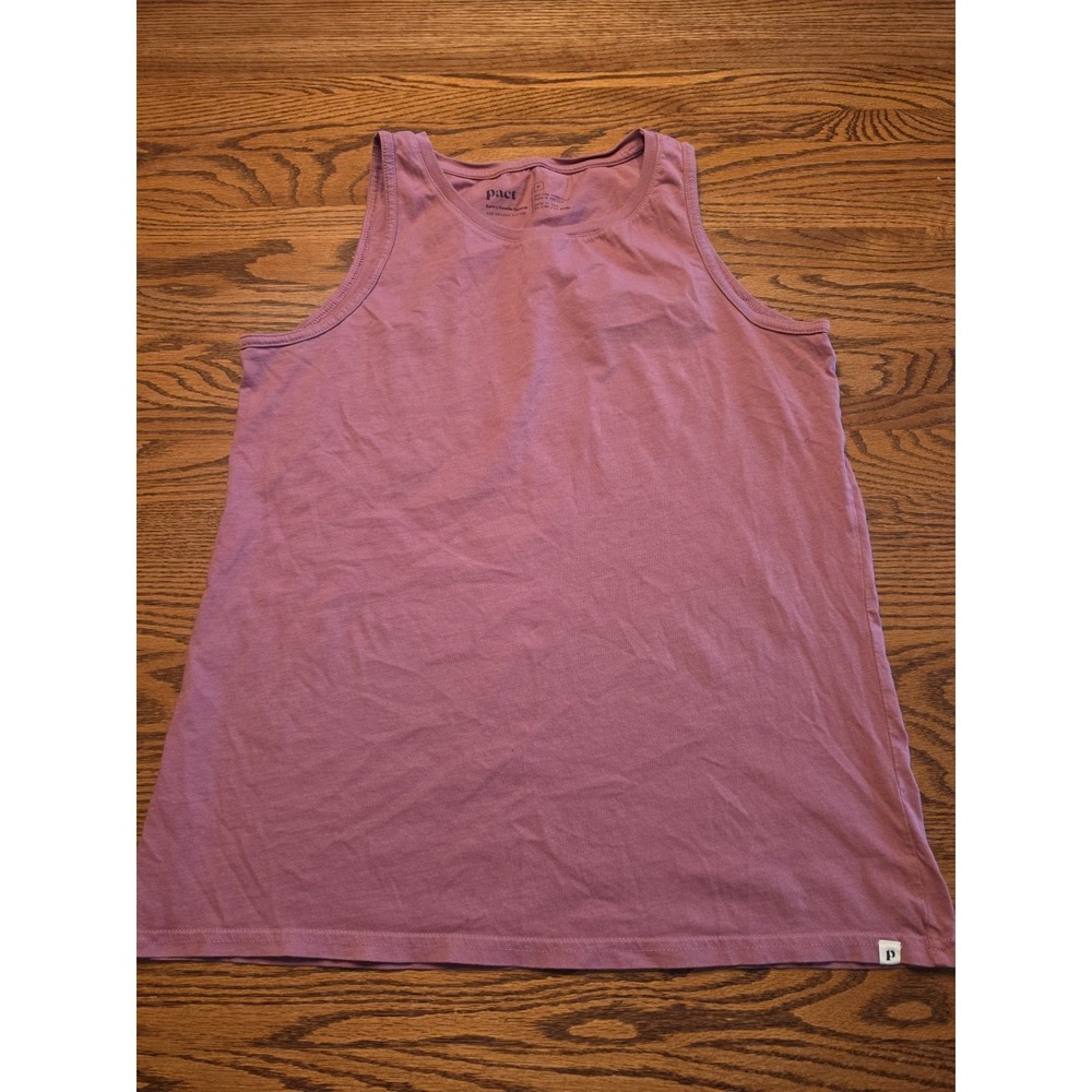 Pact Tank Top Womens Size Medium Mauve Pink 100% Organic Cotton Knit